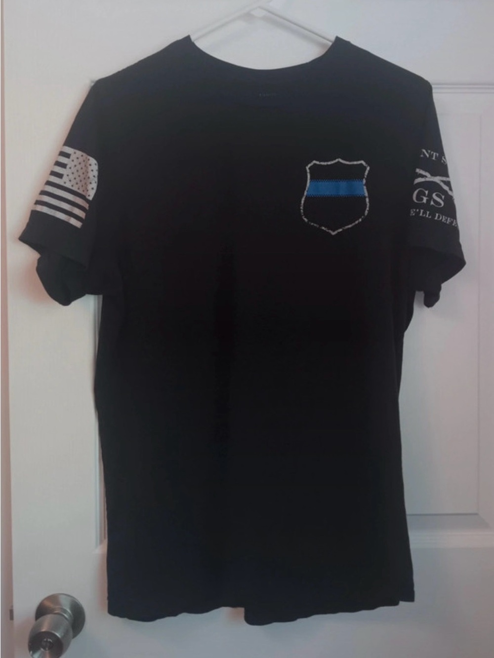 Grunt Style Black Thin Blue Line Shield T-Shirt